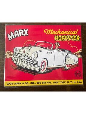 Marx Mechanical Roadster Toy PRINT Paper Poster 8.5”x11” Retro Style Vintage